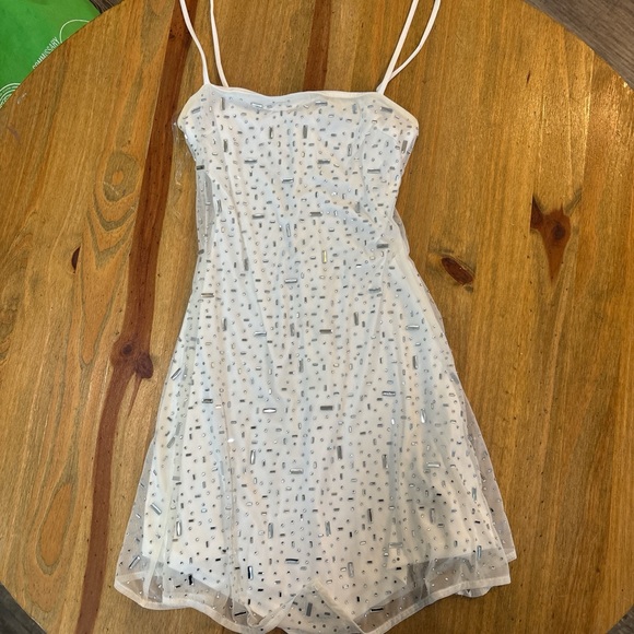 Windsor Dresses & Skirts - Windsor White Beaded Mini Dress